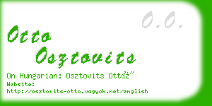 otto osztovits business card
